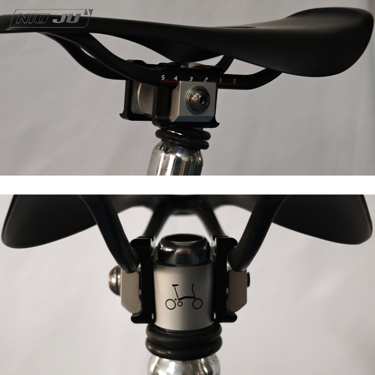 NIUJU Brompton Carbon Saddle Rail Clamp Yoke | 7×9 / 7×10 Carbon Rail Adapter