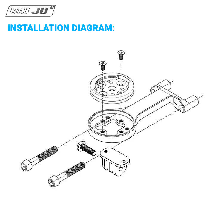 NIUJU CNC Aluminum Computer Mount for FOURIERS SM-RA009 Stem | Garmin Wahoo