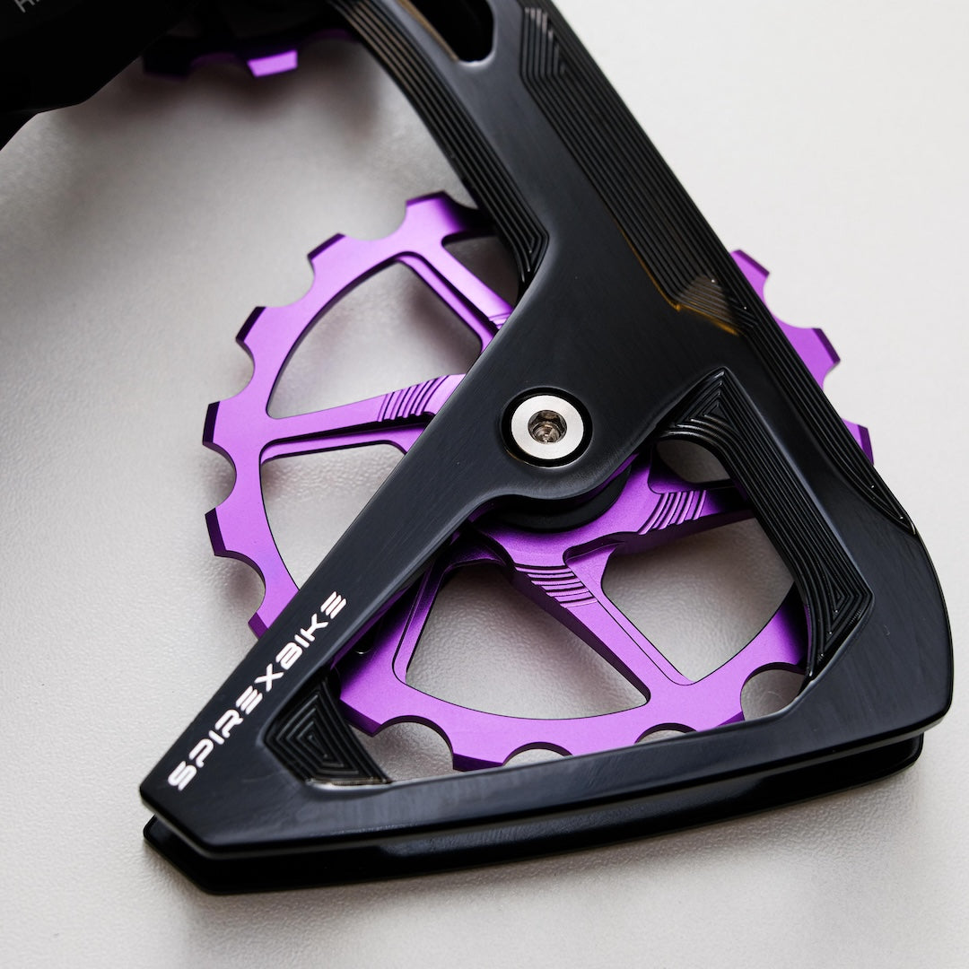 SPIREX Rodas de Polia Cerâmicas Oversized para Shimano R9250 R8150 R9100 R8000 R7170 – Upgrade de Titânio 14T+17T, 76g Ultra-Leve