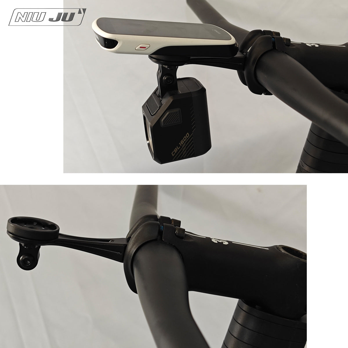 Support de compteur NIUJU 3T APTO pour BARFLY & 3T Strada ICR | Support d'extension pour Garmin, Wahoo et GoPro