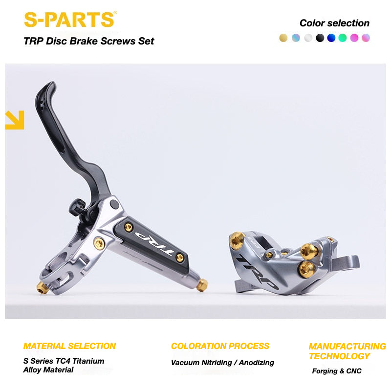 Kit de Parafusos S-PARTS para Freio a Disco de Titânio TRP DHR EVO | Ferragens de Freio MTB Ultraleve