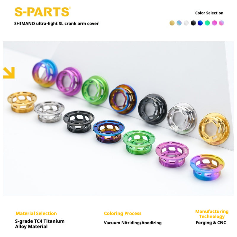 S-PARTS Tampa do Braço da Manivela Titanium SL – Tampa Ultra-Leve de 2,7g para Shimano XT / Ultegra / Dura-Ace