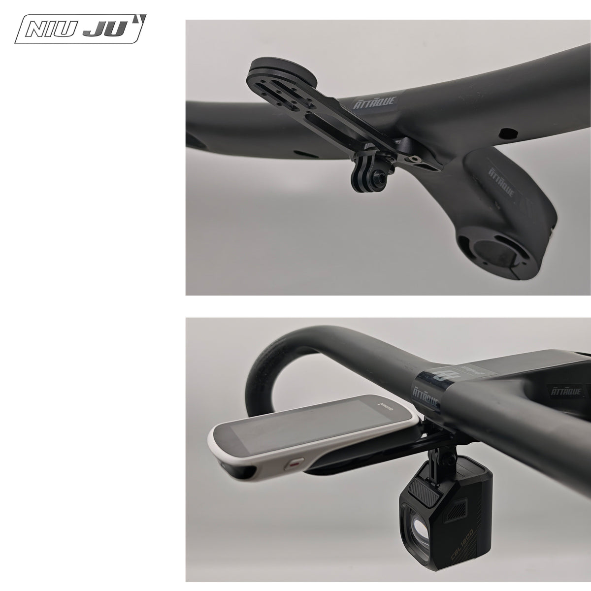 GUSTO ATTAQUE Integrated Handlebar Computer Mount | Garmin Wahoo Aero Bike Mount Extension