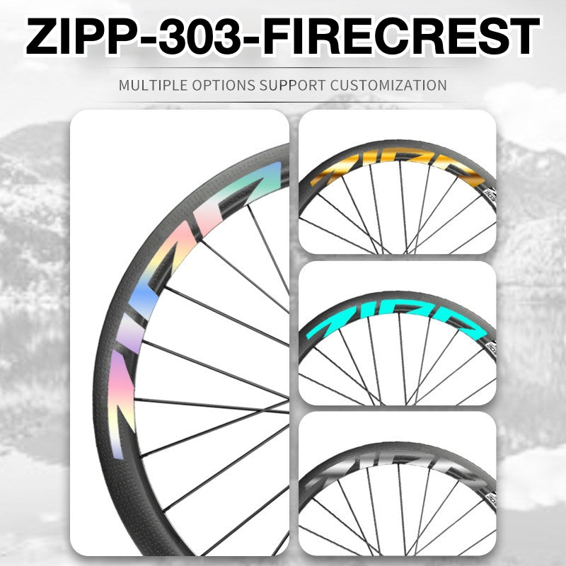 Kit de Adesivos para Rodas ZIPP 303 FIRECREST 2025 – Gráficos Refletivos e Impermeáveis para Aros de Carbono