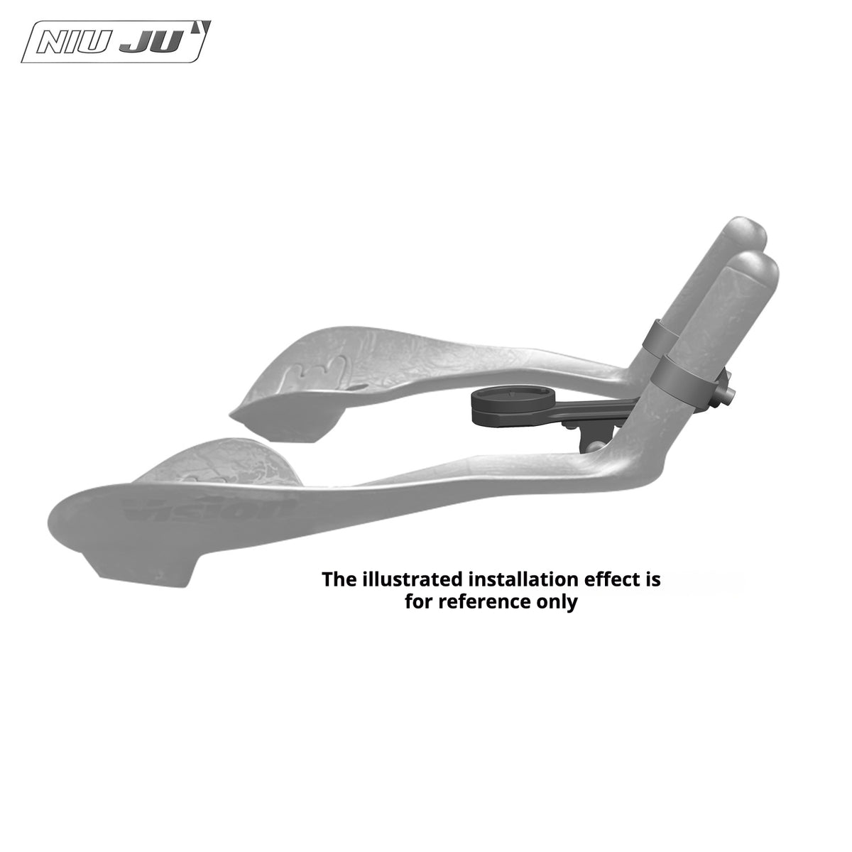 VISION TFE TT Triathlon Aero Bar Computer Mount with GoPro Adapter｜Compatible with Garmin / Wahoo / Giant / Bryton / iGPS