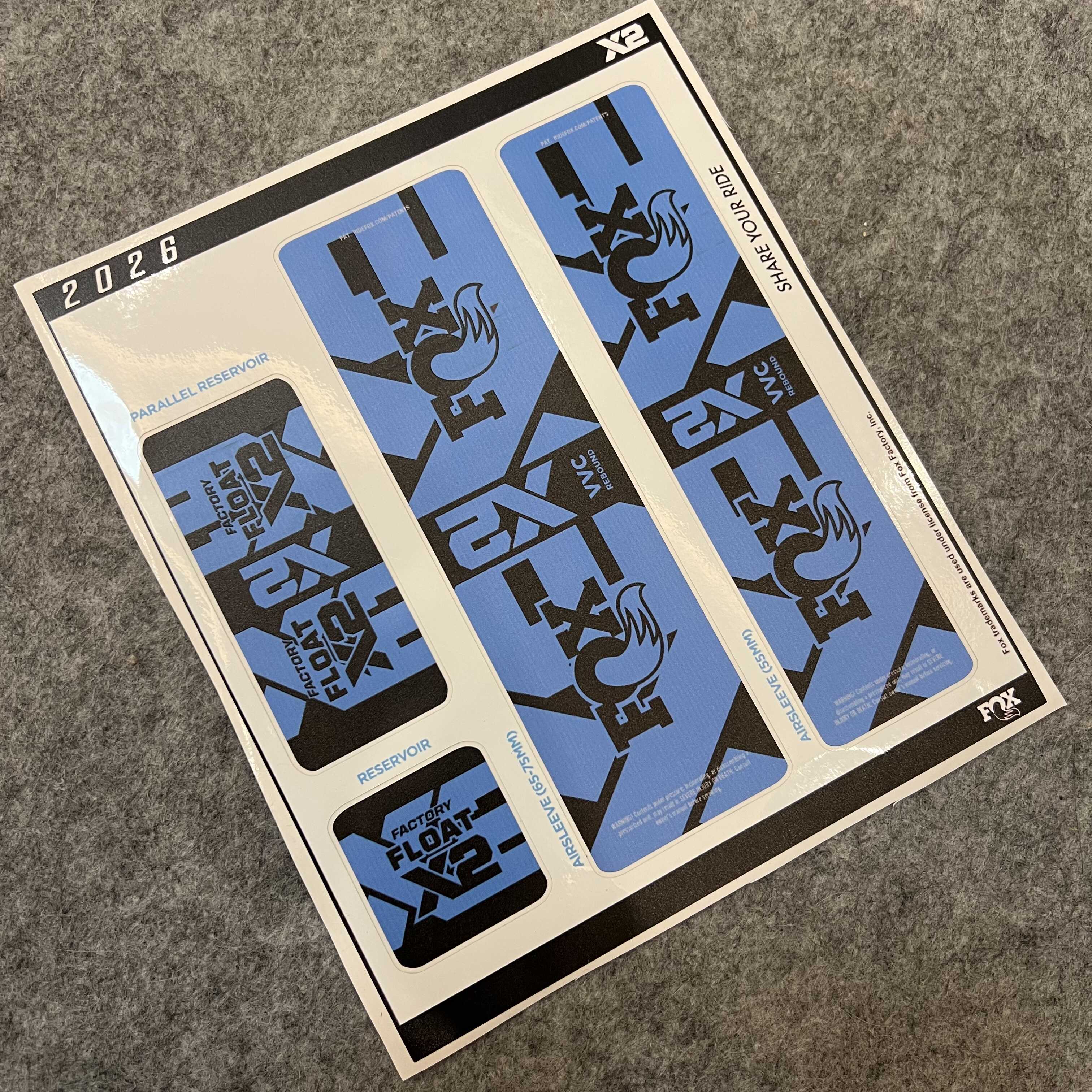2026 FOX FLOAT X2 Rear Shock Decal Kit | Waterproof MTB Suspension