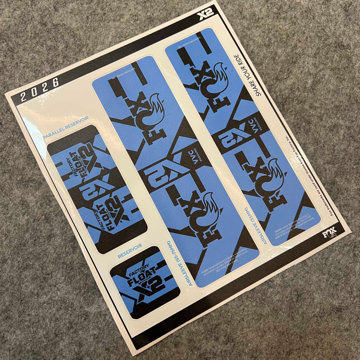 Custom Decal Kit for 2026 FOX FLOAT X2 Air Shock | Waterproof MTB Rear Shock Stickers | DH / AM