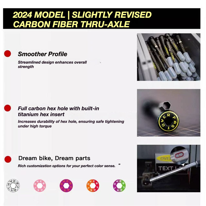 OVERFAST 29g Ultra-Light Carbon Fiber Thru Axle Set for Scott Foil RC 2023