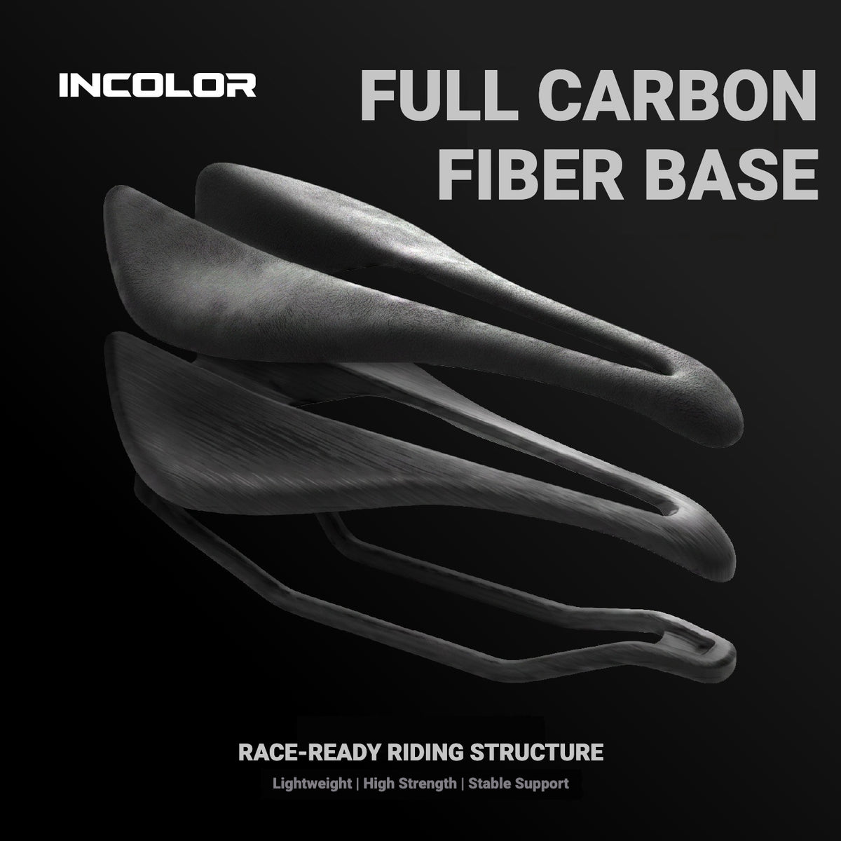 INCOLOR RC-A Alcantara Carbon Saddle | 90g Ultra-Light Short-Nose Road Bike Saddle