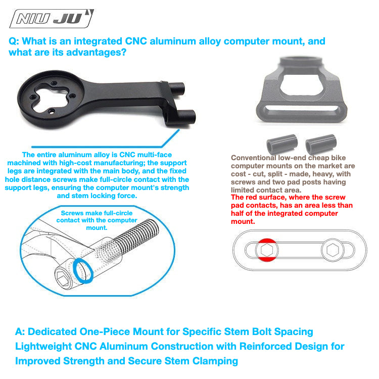 Support de compteur NIUJU DEDA SUPERZERO | Support Garmin Wahoo léger en CNC