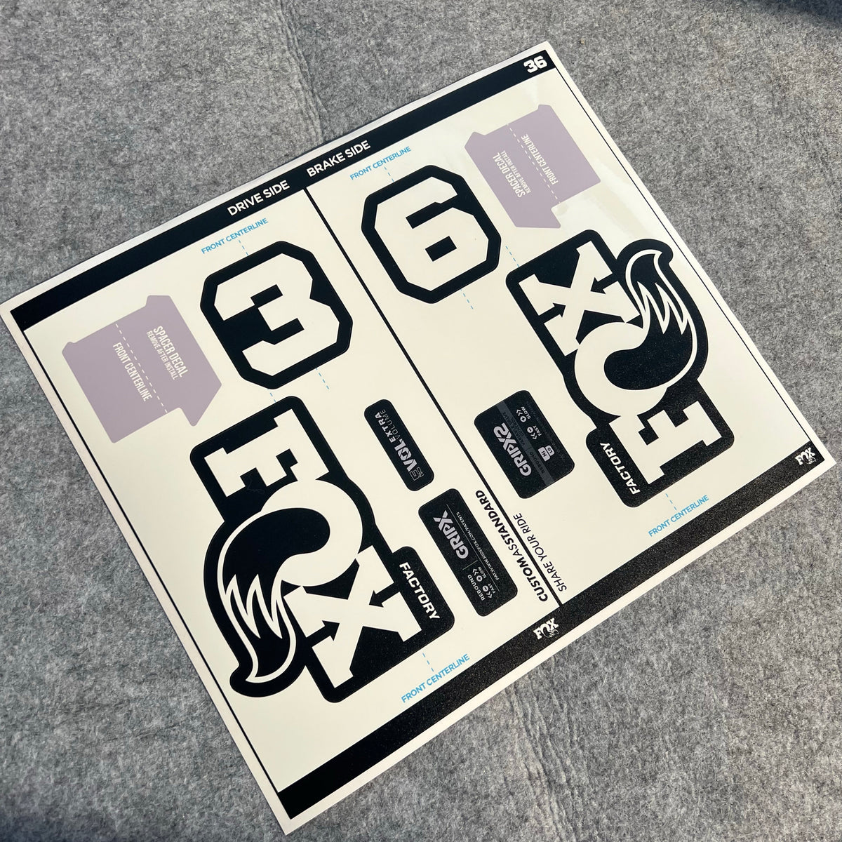 Custom Decal Kit for 2026 FOX 36 FACTORY Fork | 3M Waterproof MTB Fork Stickers