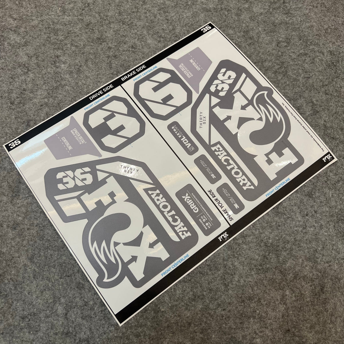 Custom Decal Kit for 2025 FOX 36 FACTORY Fork | Waterproof & Scratch-Resistant MTB Stickers | GRIP X