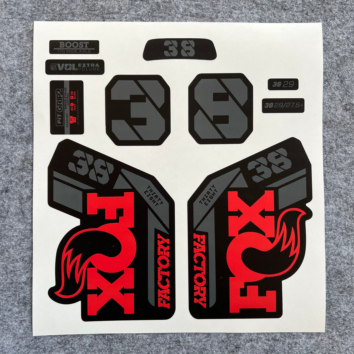 Custom Decal Kit for 2024 FOX 38 FACTORY Fork | Waterproof MTB Fork Stickers | AM / Enduro