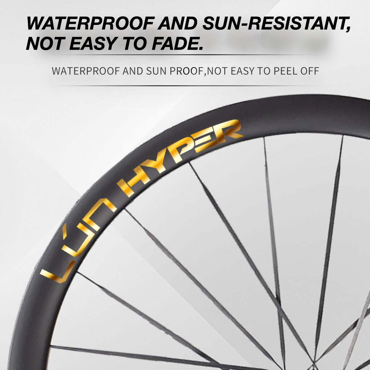 Autocollants Logo Infinity pour Roues Lún HYPER 5 D40 Gen 5 | Autocollants de Jante Imperméables (Jeu Complet pour Deux Roues + Autocollants de Rechange Inclus)