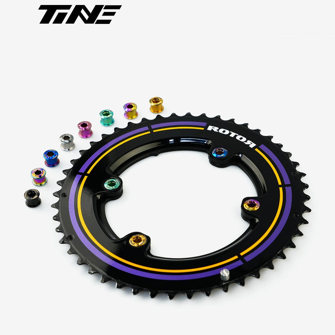 TiNE Titanium Double Chainring Bolts – Ultra-Light 2.0g Road Bike Upgrade Hardware