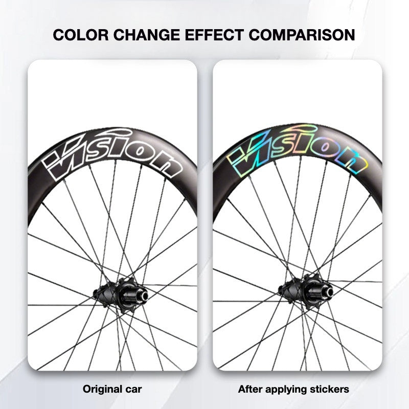 Custom Decal Kit for VISION METRON SL60 Wheels | Road Bike Carbon Rim Wrap Stickers(Complete Wheelset Decal Kit + Spare Set)