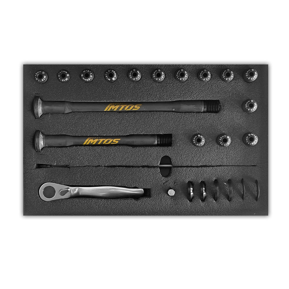 Eixo Passante Ultra-Leve de Carbono IMTOS 25–28g para Bicicletas de Estrada | Universal P1.0 / P1.5 / P1.75
