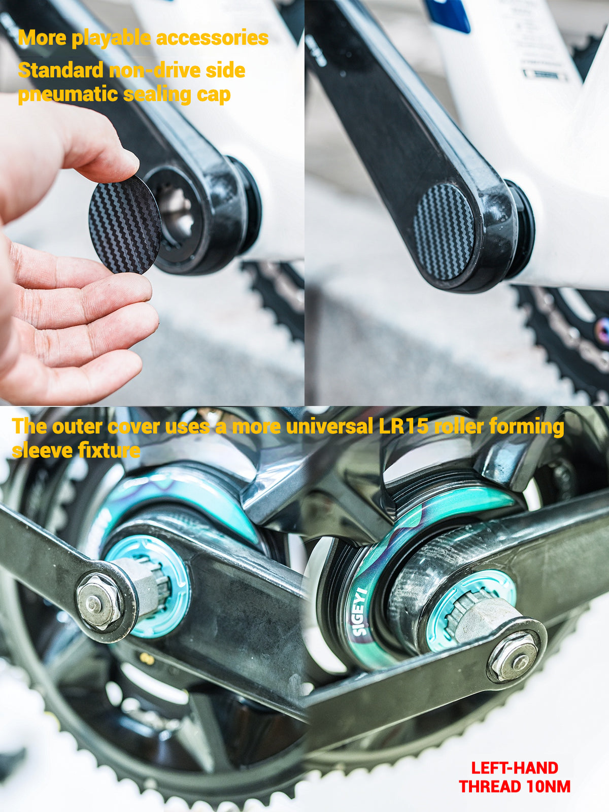 Chaser Ultra-Light Aluminum Crank Bolt Kit for Elilee XXE X310｜Chainring Fixing Bolt & Anti-Loosening Cap Set (with Aerodynamic Dust Cap)