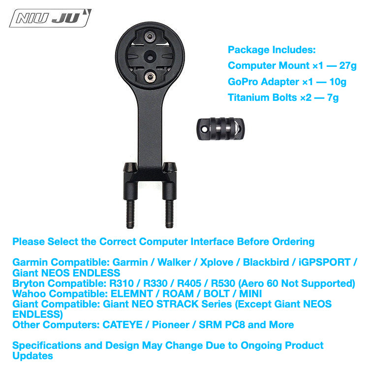 Support de compteur NIUJU DEDA SUPERZERO | Support Garmin Wahoo léger en CNC