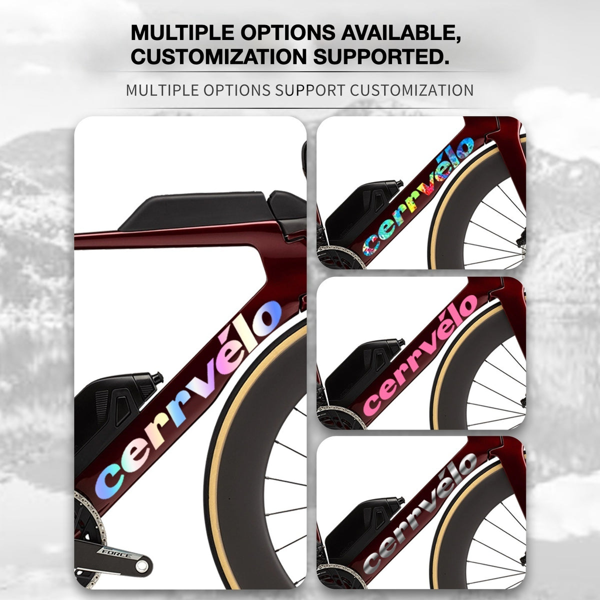 Custom OEM Logo Decals for 2026 Cervélo P5 TT Bike Frame | Waterproof Overlay Stickers(Please leave your frame size in the order notes when placing your order.）