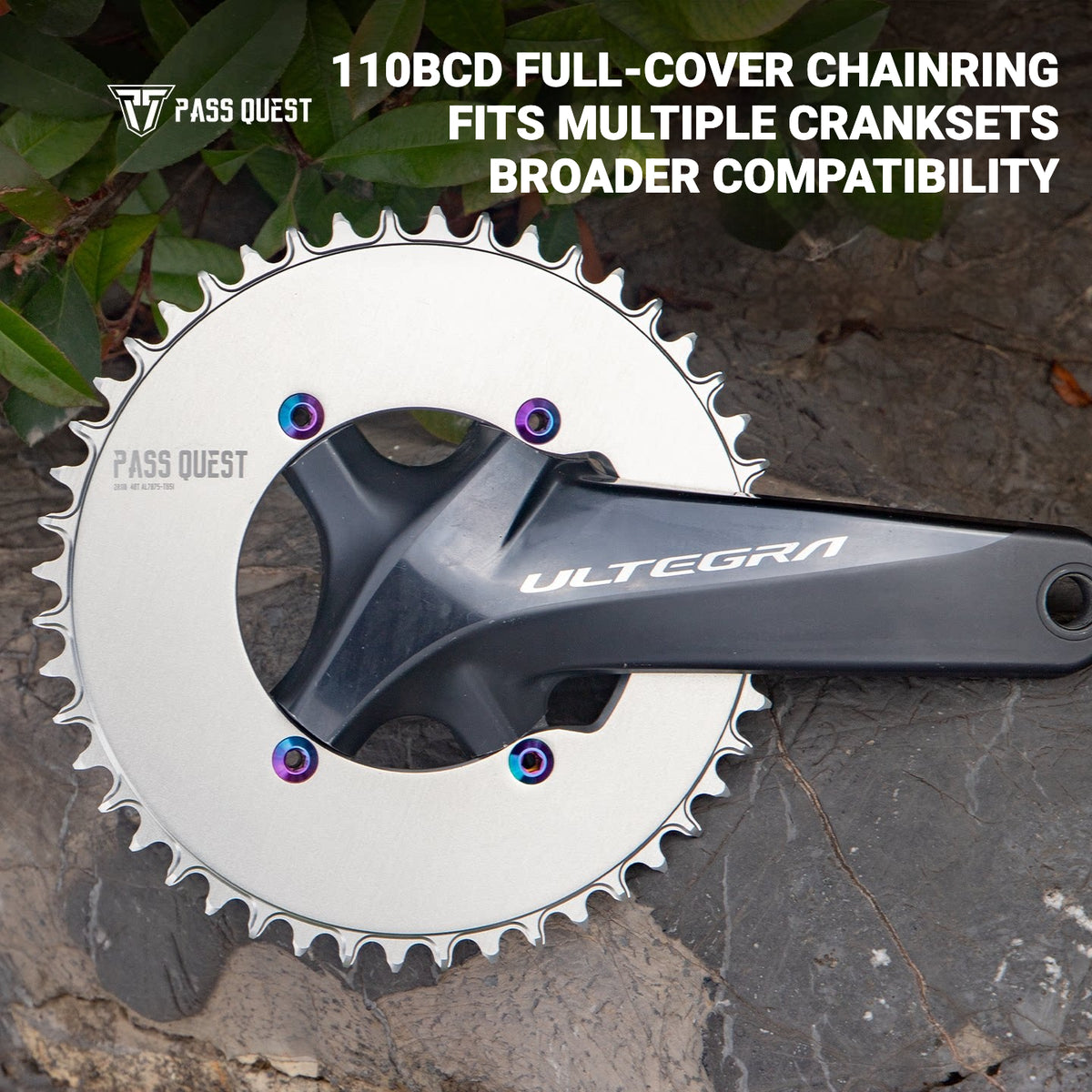 PASS QUEST 2R110 110BCD 4-Arm Narrow-Wide Road Chainring | Shimano Dura-Ace Ultegra 105 44T–60T