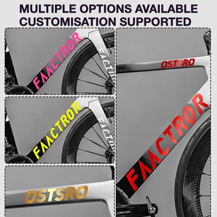 FACTOR OSTRO VAM Frame Protection & Logo Sticker Kit | Custom Color Wrap Decal Set for Road Bikes
