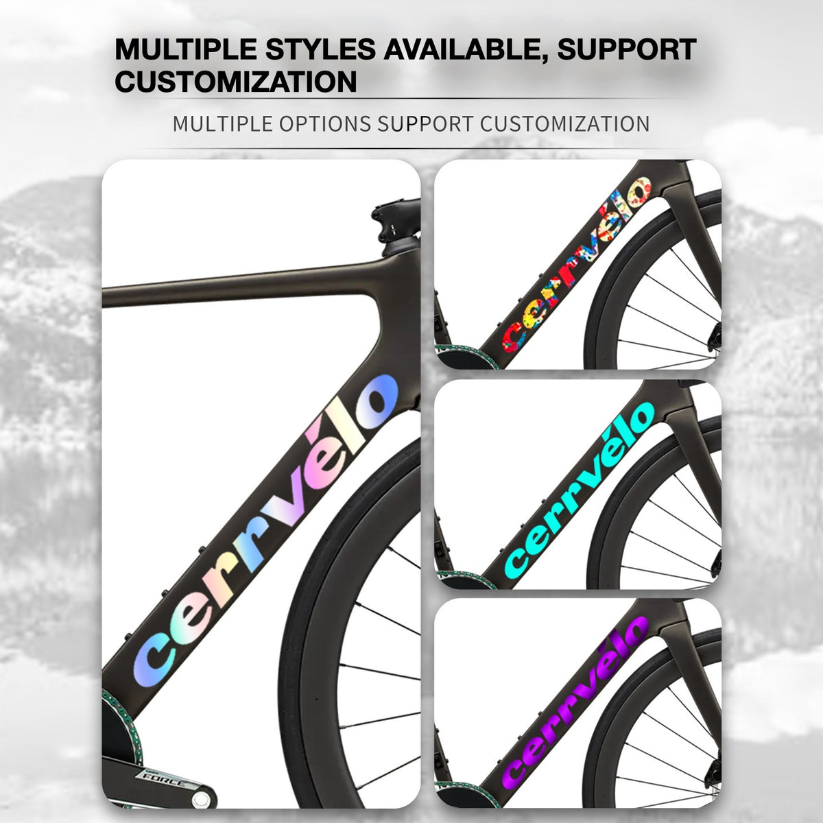 Custom OEM Logo Decals for 2026 Cervélo Soloist Road Bike Frame | Waterproof Overlay Stickers(Please leave your frame size in the order notes when placing your order.）