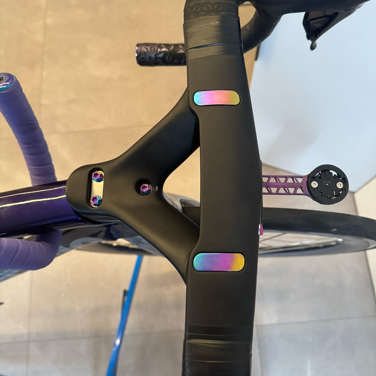 Kit de Upgrade Cervélo S5 / Soloist TC4 Titânio para Canote e Cockpit com Polimento Espelhado CNC