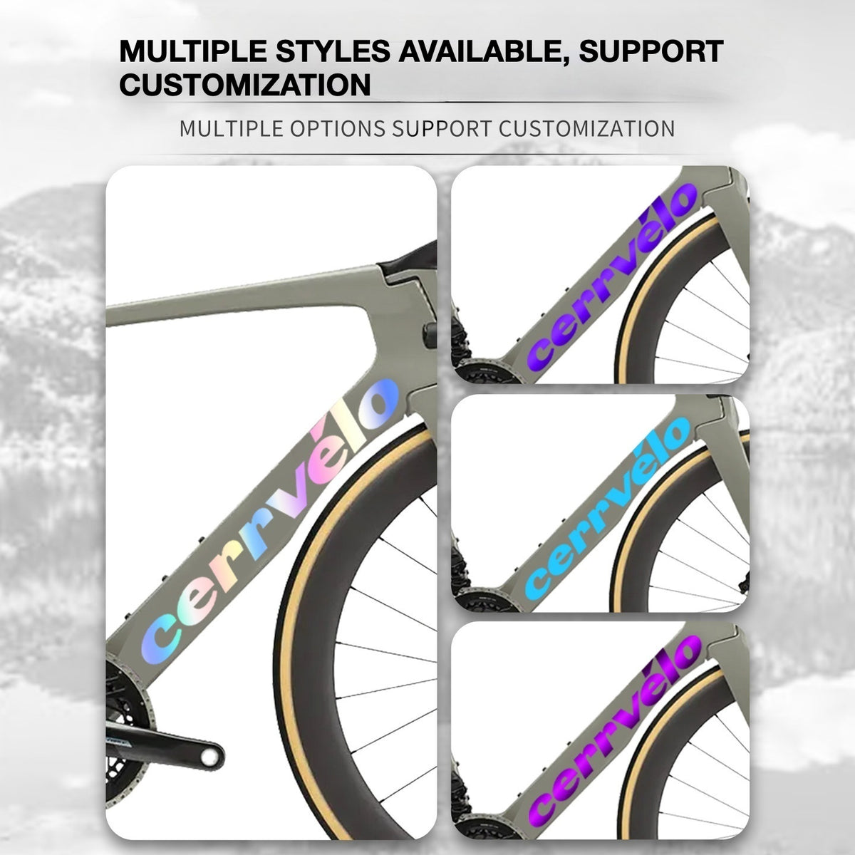 Custom OEM Logo Decals for 2025 Cervélo S5 Road Bike Frame | Waterproof Overlay Stickers(Please leave your frame size in the order notes when placing your order.）