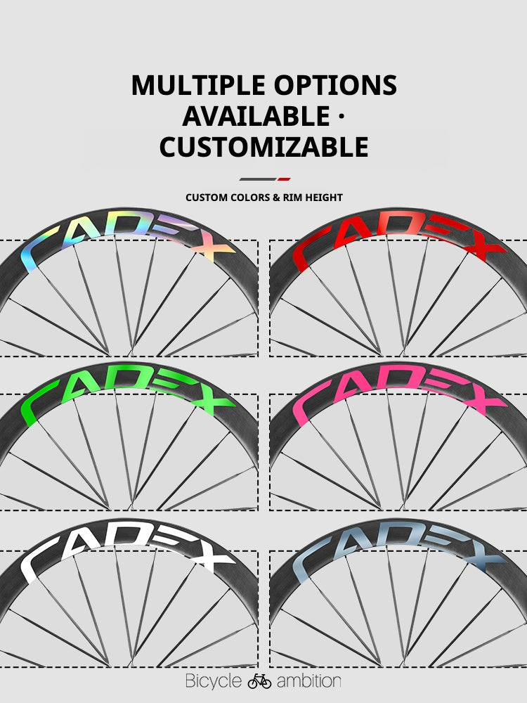 CADEX 50 Adesivos para Aro de Roda Ultra | Conjunto de Rodas de Carbono para Estrada, Vinil de Troca de Cor, À Prova d'Água, Resistente a UV, Opções Multicor