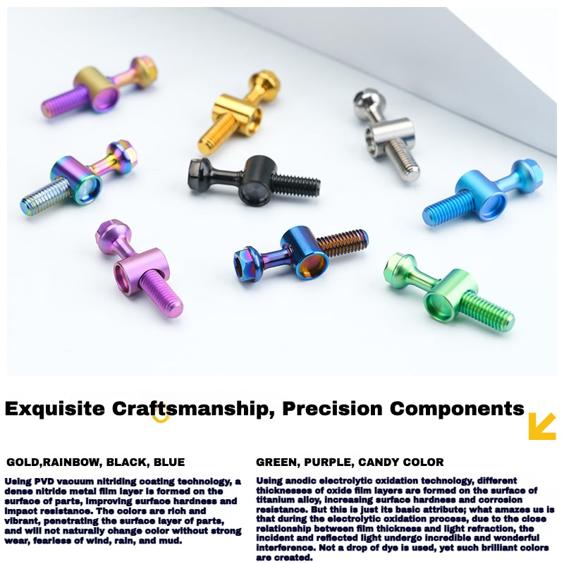 S-PARTS M6 Titanium Seatpost Step-Down Bolt & Nut Kit – Multiple Lengths & Colors
