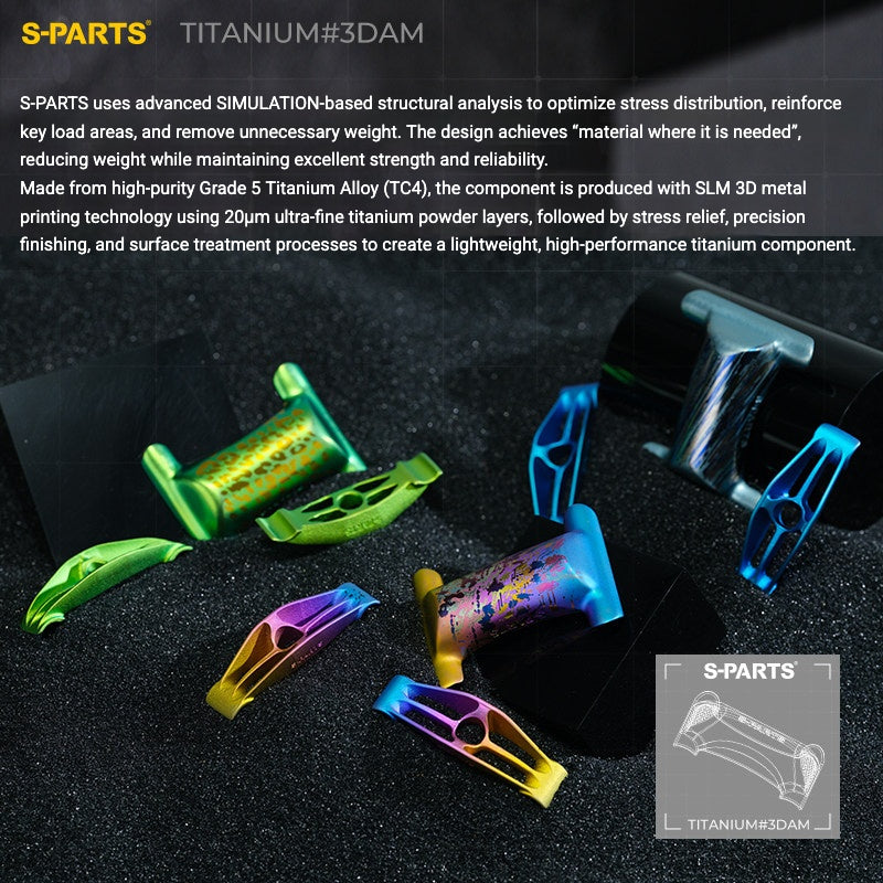 Kit de Yoke para Abraçadeira de Selim em Titânio S-PARTS para Cannondale SystemSix Gen 5 | Upgrade de Canote Leve Impresso em 3D