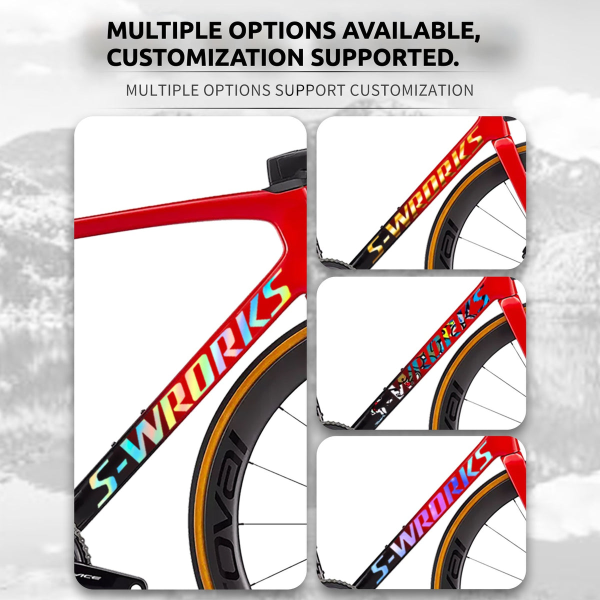 Specialized S-Works Tarmac SL7 Frame Logo Cover Decal Sticker | Waterproof Custom Road Bike Frame Decal