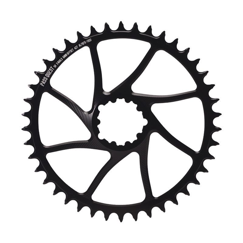 PASS QUEST DUB / GXP 3-Bolt Direct Mount Narrow-Wide MTB Chainring | 6mm Offset 28T–46T