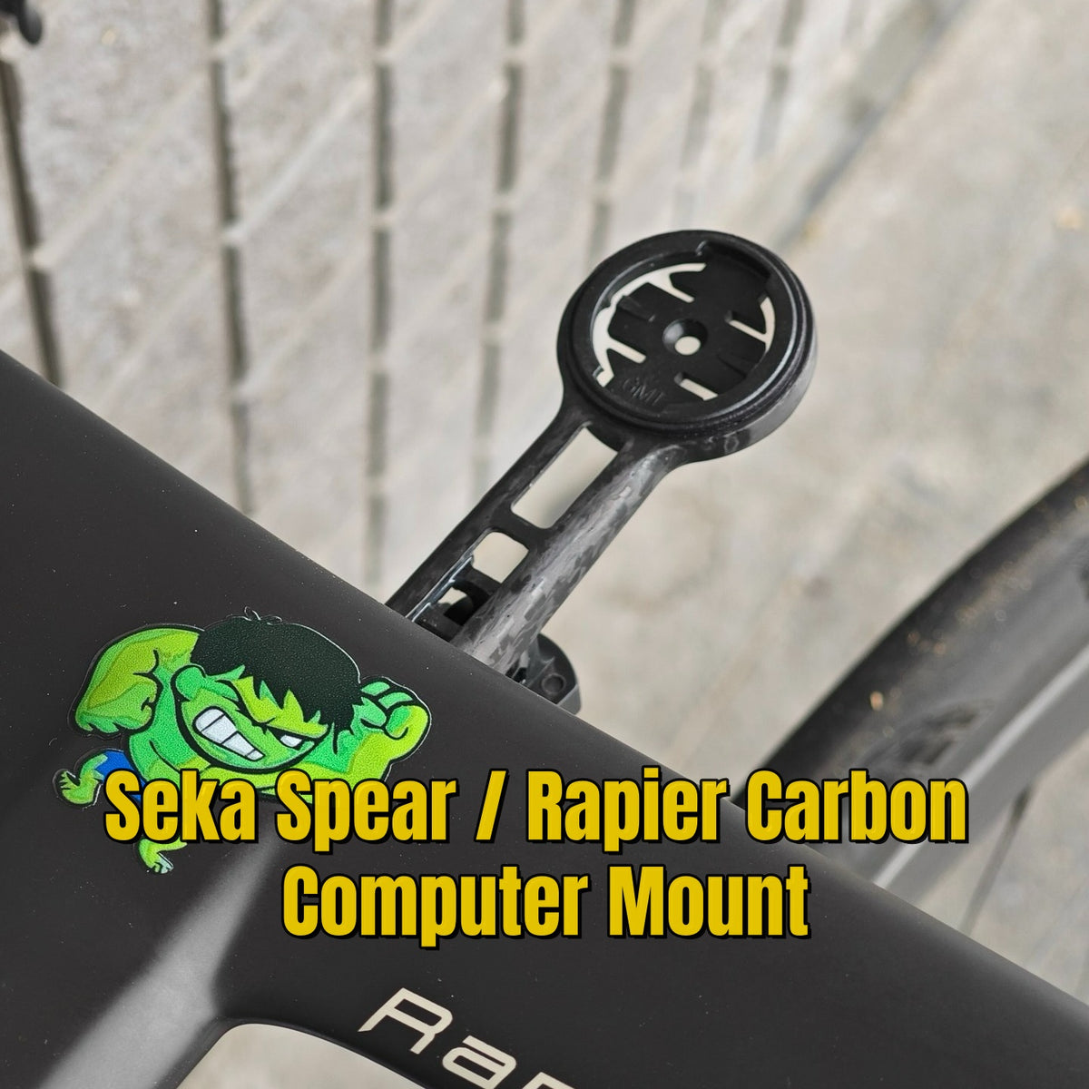 Seka Spear / Rapier 일체형 카본 컴퓨터 마운트 | 초경량 10g | Garmin 1050 호환 | 티타늄 볼트 포함