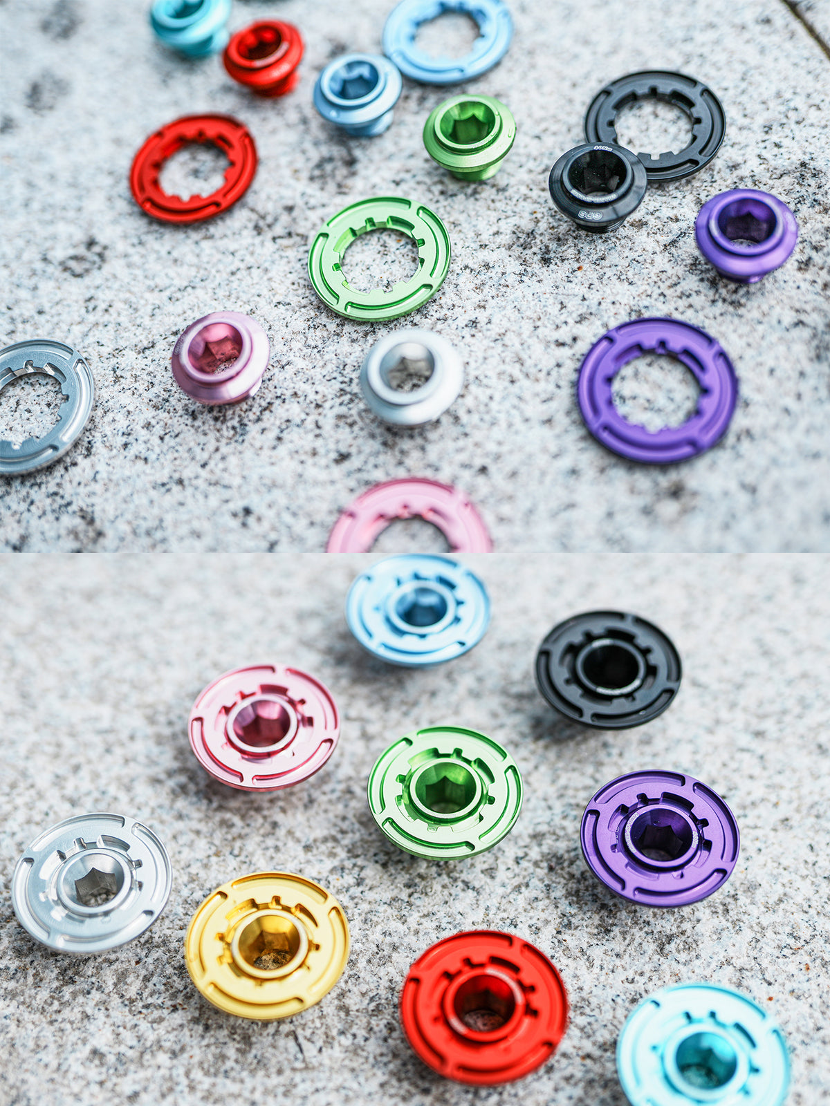 Chaser Ultra-Light Aluminum Crank Bolt Kit for Cybrei GP-3｜Chainring Fixing Bolt & Anti-Loosening Cap Set (with Aerodynamic Dust Cap)