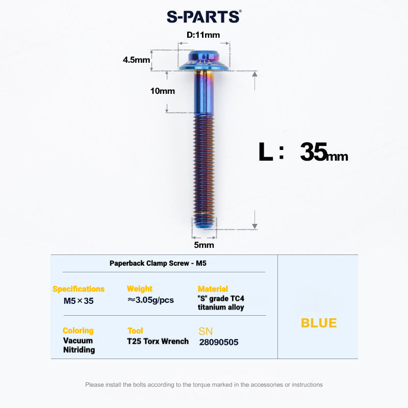 S-PARTS Titanium Disc Brake Bolt Kit for MAGENE QED Hydraulic Brake System