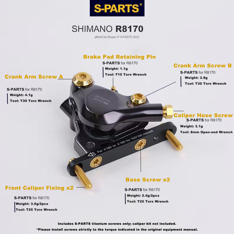 Kit cambio e freno a vite in titanio Shimano Dura-ace R9250 R9270