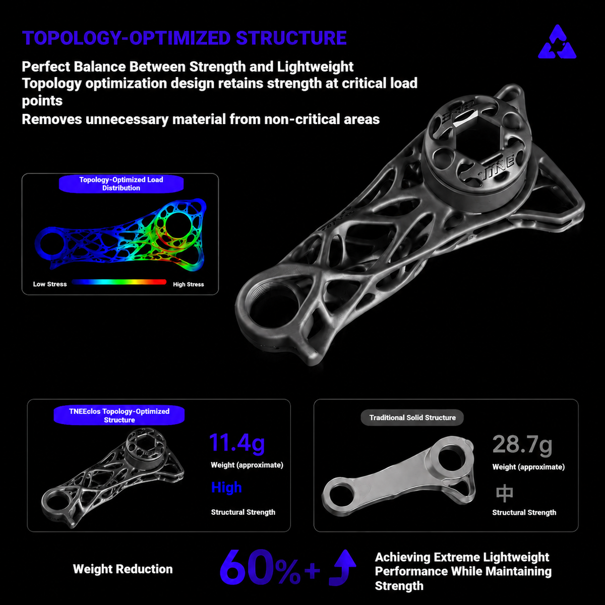 TiNE ECCLOS CryoFusion Titanium Derailleur Hanger for Colnago V3 / V4 / C64 / C68 | Ultra-Light Bionic Topology