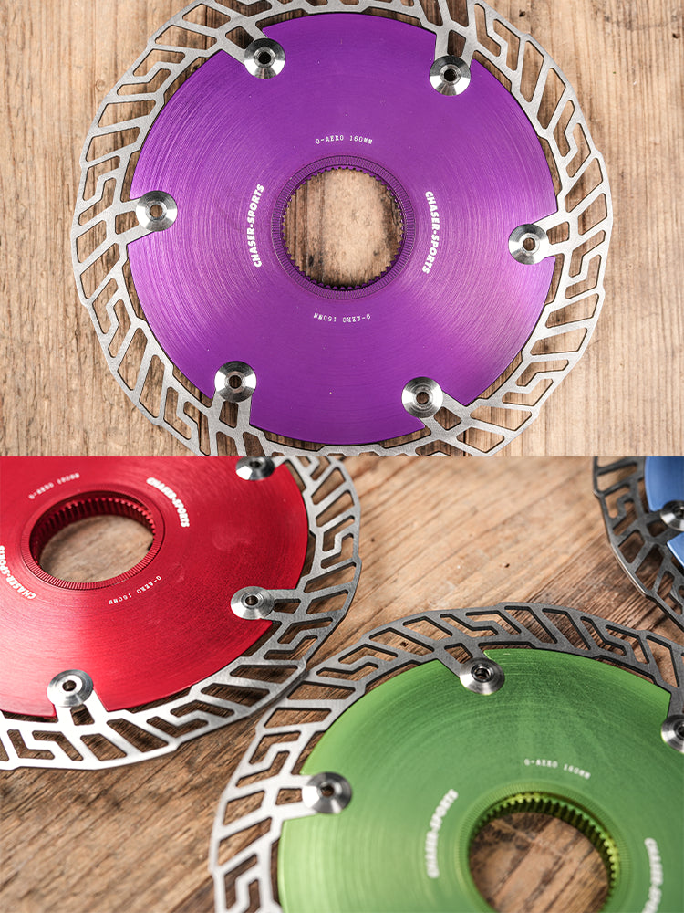 Chaser 0-AERO Rotor de Freio a Disco Aero Ultra-Leve – 160mm / 140mm | Bicicleta de Estrada, TT e Triathlon, Usinado em CNC, Center Lock