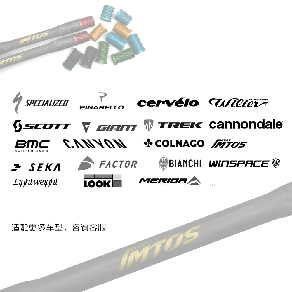 Eixo Passante Ultra-Leve de Carbono IMTOS 25–28g para Bicicletas de Estrada | Universal P1.0 / P1.5 / P1.75