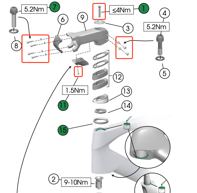 Kit Completo de Atualização de Parafuso de Titânio para Trek Madone Gen7 SLR/SL e Kits de Freio com Troca Shimano/SRAM