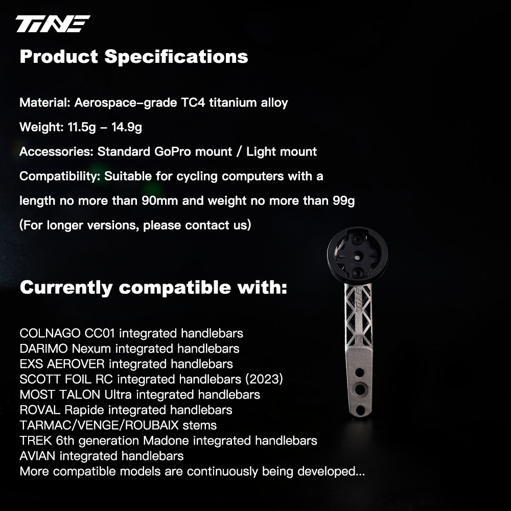 Supporto per computer TiNE in titanio ultraleggero TREK MADONE Bikes 3D Print, completamente scavato, ad alta resistenza, 1 pz.