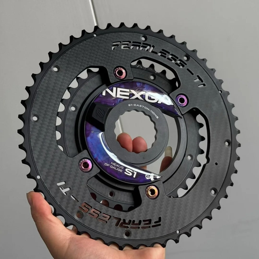 Fearless-Ti Carbon Fiber Chainrings 110BCD 4-Bolt｜50-34 / 52-36 / 54-40 / 54-38｜For XXE GP3 & SRAM RED｜Titanium Bolts Included