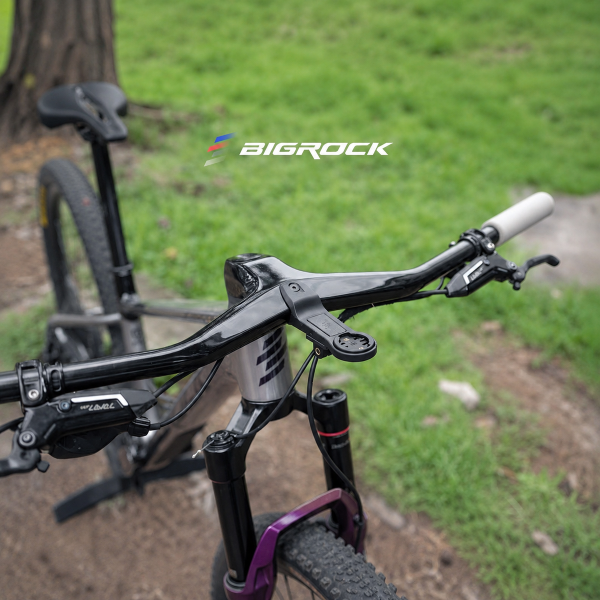 BIGROCK Full Internal Cable Routing Carbon Fiber Integrated MTB Handlebar