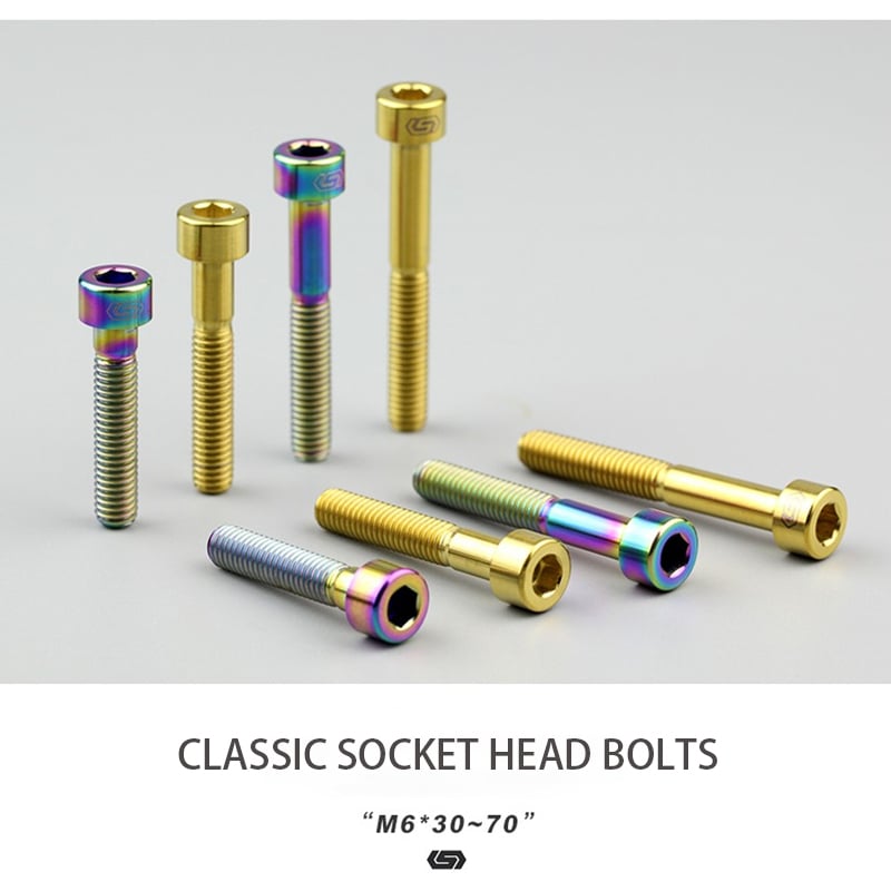 S-PARTS M6x30/40/35/50/60/70 Coperchio cuffia Pinza freno a disco Vite testa stelo in lega di titanio