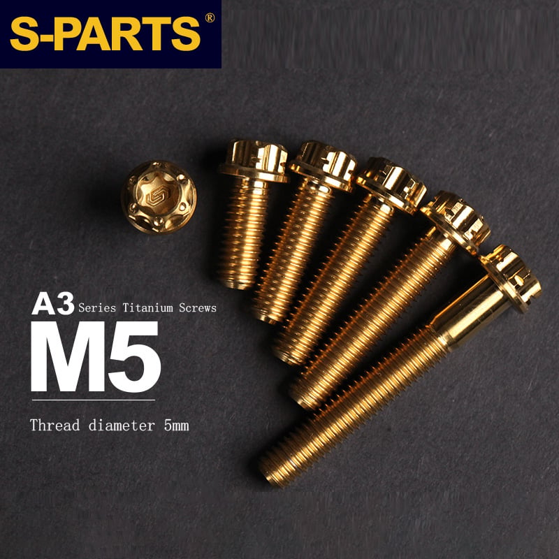 S-PARTS Série A3 Vis et Boulons Standard en Alliage de Titane M5 pour Motos et Voitures