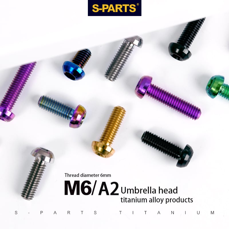 Vis S-PARTS A2 à tête bombée en alliage de titane m6*12/18/30mm pour VTT et vélo de route, collier de jeu de direction