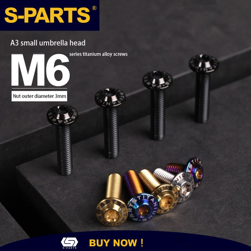 S-PARTS nouvelle tête de parapluie D13 A3 M6 vis en alliage de titane pour moto électrique