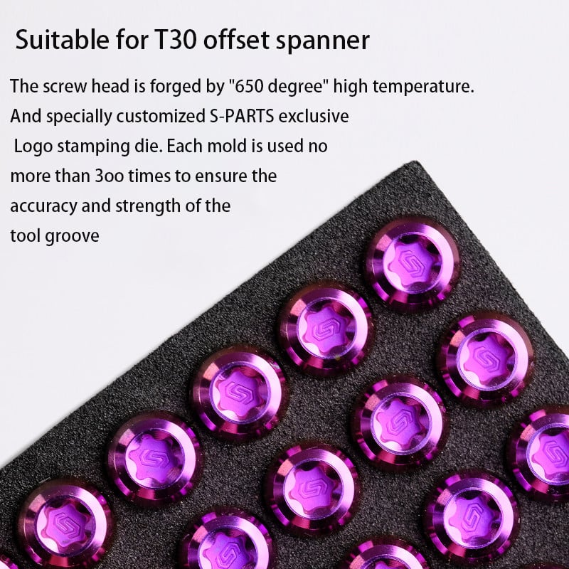 Vis S-PARTS A2 à tête bombée en alliage de titane m6*12/18/30mm pour VTT et vélo de route, collier de jeu de direction